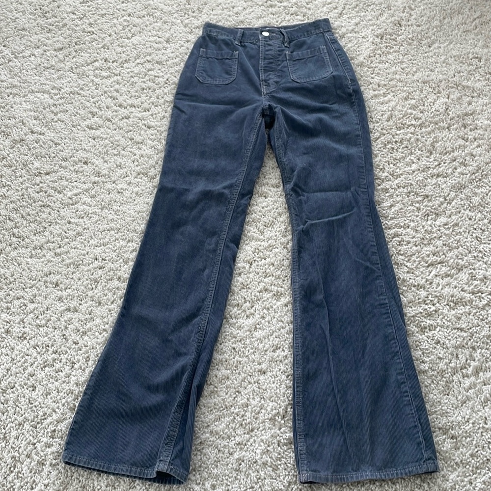PacSun HighRise Bootcut Gray blue corduroy pants. Size 25